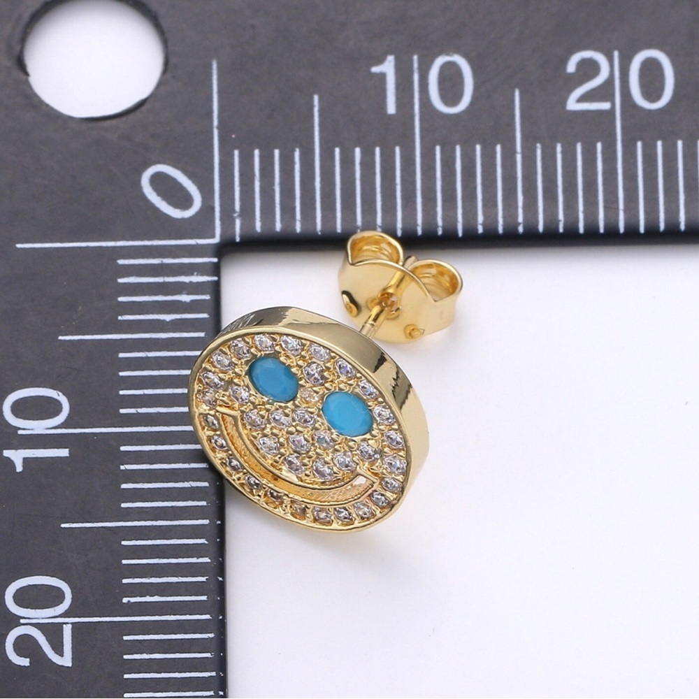 Smiley stud earrings - Picture 3 of 8
